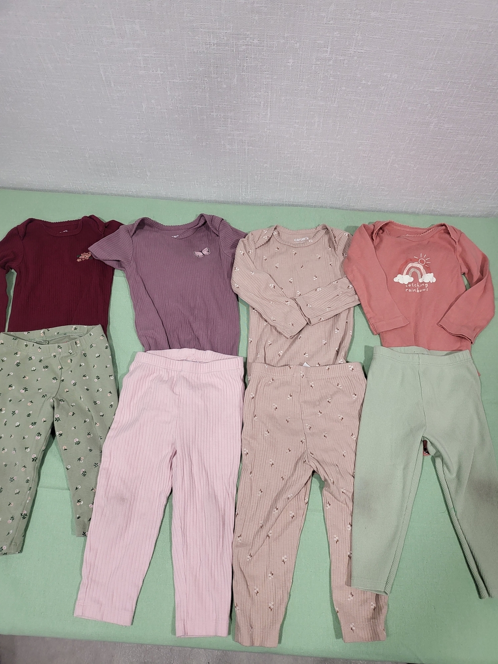 Carter's Baby Girl Matching Sets in Burgundy, Mauve, Blush, Pink, Sage